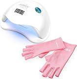 SUNUV SUN5 Plus UV Nail Lamp, UV Light Gloves for Gel Nails Dryer for Gel Nail Polish Lamp with Auto Sensor Pink Gloves