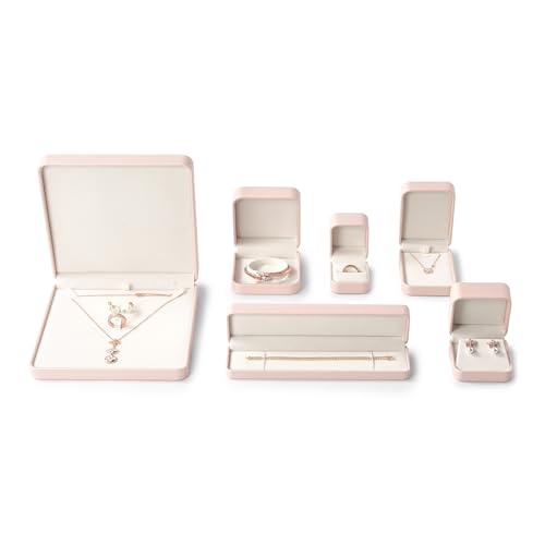Oirlv Luxury Leather Jewelry Set Box Big Necklace Ring Storage Case Jewelry Gift Box for Bracelet Necklace Earring Ring (Pink) by Oirlv - Used condition - Image 4