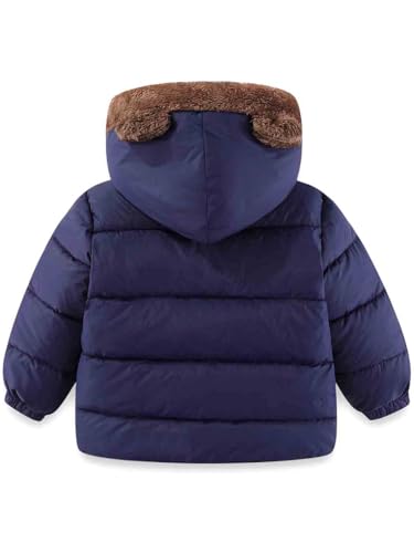Toddler Boys Girls Winter Fleece Jackets Puffer Padded Coat Hooded Bear Ears Outwear Clothing for Baby Kids 1-6 Years2