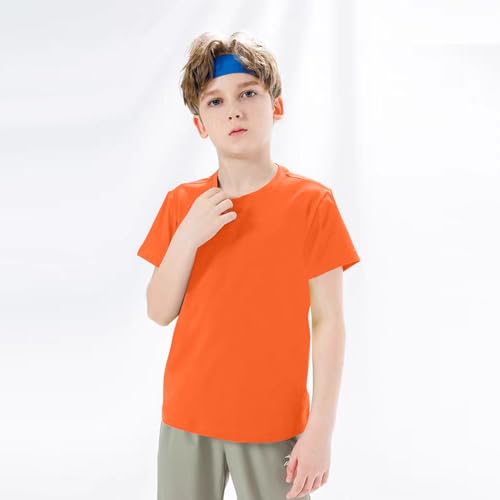 2 Pack Kids/Boys/Youth Quick Dry Sports Tee Shirt Mesh Moisture Wicking Active Athletic T-Shirt (Age4-18Years)4