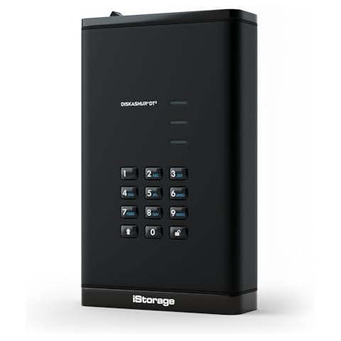 iStorage diskAshur DT3 256-bit 2TB - FIPS Level 3 Certified - Secure encrypted Desktop Hard Drive - Password Protected Cover