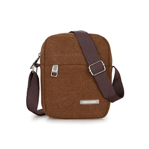 Messenger Bags Men's Fashion Canvas Small Bag Casual Men Mini Handbags Male Cross body Shoulder Messenger Bags For Men Purses and Handbags(Brown)
