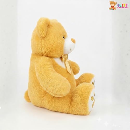 Image of 55 CM Golden Brown Teddy Bear Plush Toy | Super Soft Stuffed Animal for Kids | Cute Bow Tie Design | Huggable Soft Toy for Boys & Girls for Birthdays & Special Occasions
