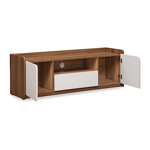 Image of FURLENCO Bianca Engineered Wood Entertainment Unit in Ivory White Finish
