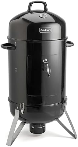 Cuisinart 18” Vertical Charcoal Smoker, Integrated Thermometer, W...