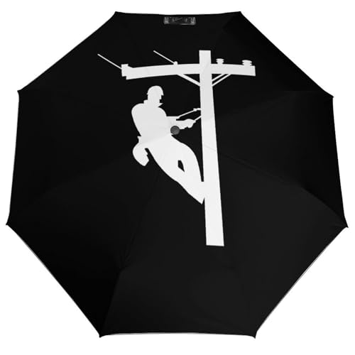 Image of Electric Cable Lineman Umbrellas for Rain Travel Umbrella Windproof Compact Automatic Umbrella Lightweight Folding Umbrella, style, 20240418