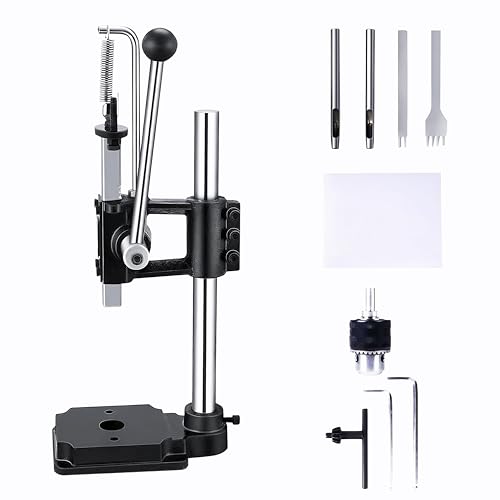 Leather Hole Puncher Industrial Hole Puncher Arbor Press Leathercraft Punching Tools for DIY Leather Craft Punching Holes withPP Plate1.5-13mm Clamping ChuckFree Accessorie