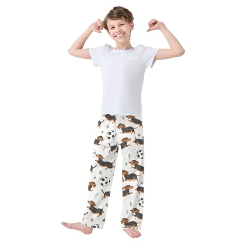 Boys' Pants Dachshund Dog Soccer Long Bottoms Jogger Pants Elastic Waist Trousers with Pockets S-XL2