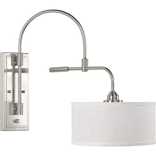 Image of Progress Lighting Kempsey Collection One-Light Swing Arm Wall Bracket, Nickel, 19-3 /4 inch x 12 inch