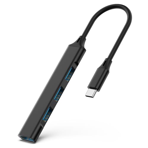 Répartiteur fin de type C avec multiprise USB 3.0 haute vitesse 5 Gbit/s noir