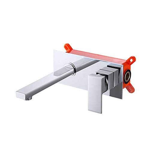 Robinet mitigeur mural chromé pour lavabo de salle de bain et baignoire