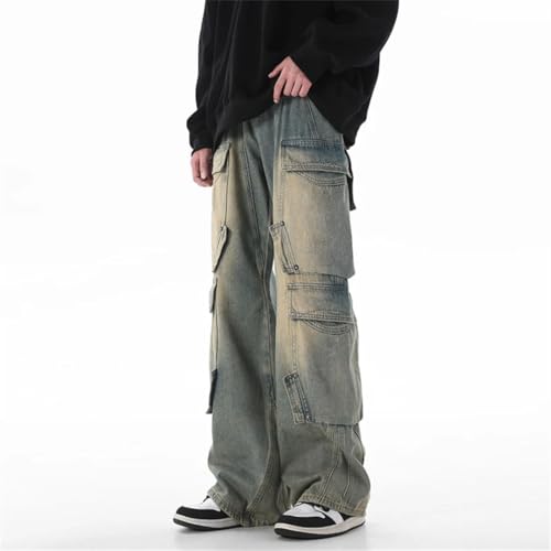 Men's High Street Multi-Pocket Work Jeans Street Design Jeans3