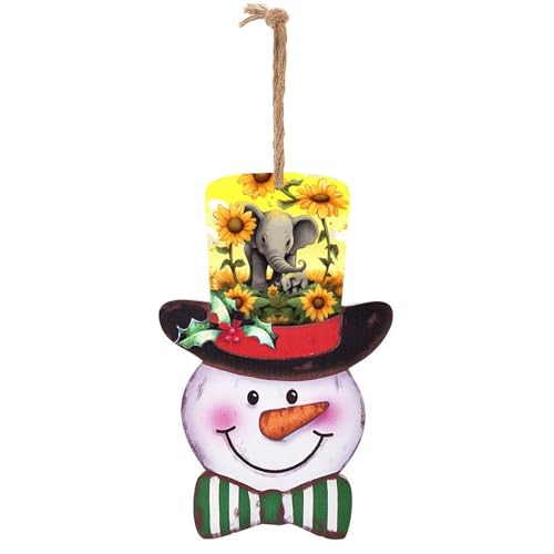 Planche à suspendre festive en bois bonhomme de neige cadeau de Noël idéal - 2