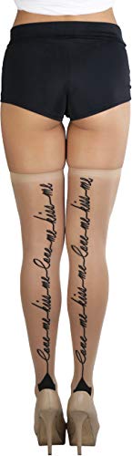 Image of ToBeInStyle Nylon Two Toned Cuban Heel Closed Toes Stockings