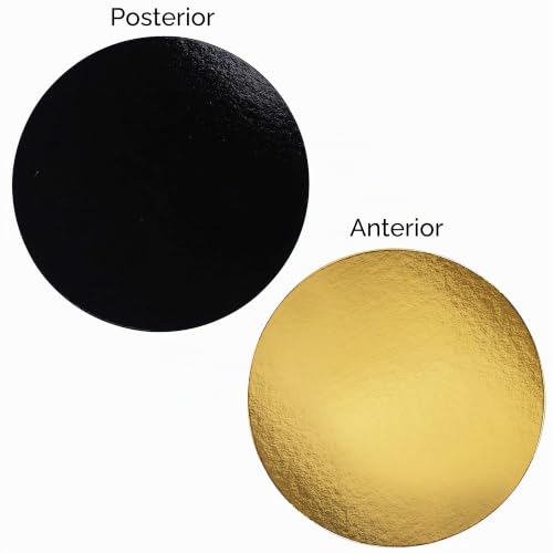Miniatura 4 de Extiff Juego De 10 Soportes Para Pasteles En Cajas De Colores, Con Tallas De Su Elección Dorado Negro, 26 Cm