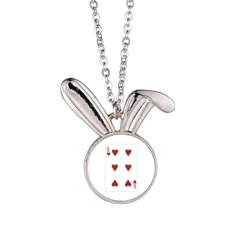 Collier pendentif cœur 6 cartes à jouer, le cadeau d'anniversaire parfait