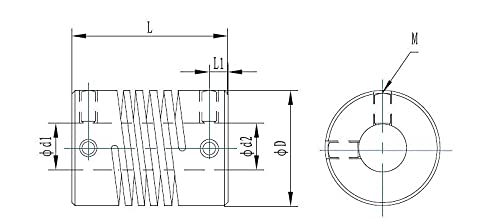 TEYWET Coupler D25L30 Aluminium for CNC Motor Jaw Shaft Coupler Flexible Coupling OD 3/4/5/6/6.35/7/8/10mm Metal (Inner Diameter : 5x8)