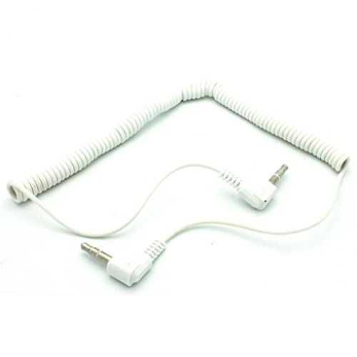 Cable auxiliar 3.5mm blanco para audio y auto miniatura 6