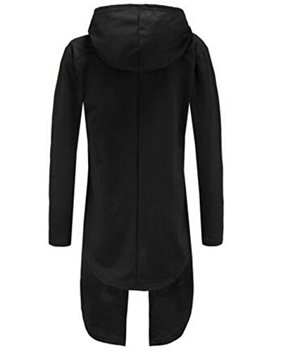 Colygamala Men's Fashion Long Cape Cardigan Sweatshirt Hoodie Black Cloak Outerwear2