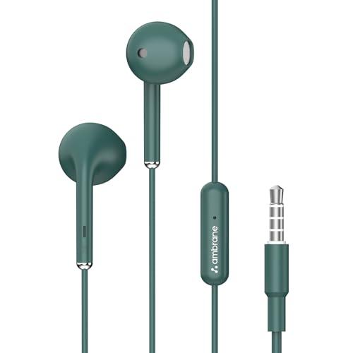 Ambrane Wired in Ear Earphones with in-line Mic for Clear Calling...