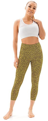 Joyspels Capri Leggings For Women High Waisted Workout Leggings With Pockets Yoga Pants Tummy Control Athletic Spandex Cropped Gym Leggings, Yellow Stripe M #TOP6