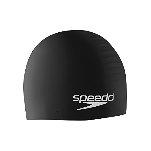 Speedo Adult Solid Silicone Swimming Dome Swim Cap, Deep Gold, One-Size Stretch