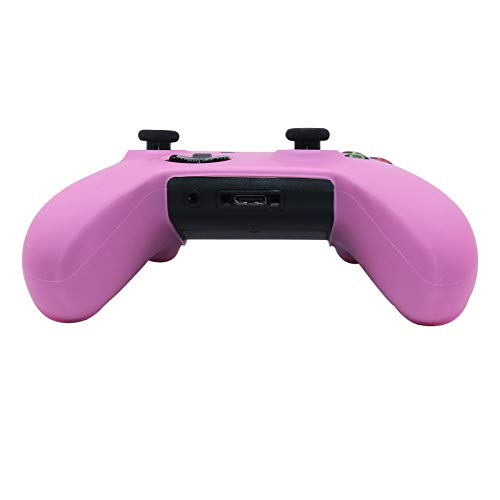 Image of Pink Skins RALAN,Silicone Controller Cover Skin Protector Compatible for Xbox One S /X Controller (Pink Pro Thumb Grip x 2,Cat + Skull Cap &Cover Grip x 2)