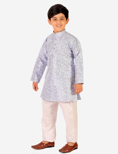 Image of Boy's Kids Kurta Pajama Set | Solid | Cotton| Traditional Ethnic Wear | 1 To 16 Years | P-171