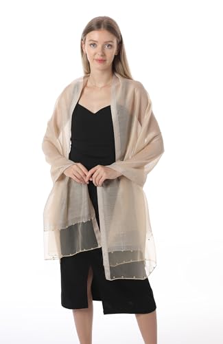 Womens Silk shawl Solid Color Beaded Scarf Shawls and Wraps for Evening Dress Bridesmaid Scarves3