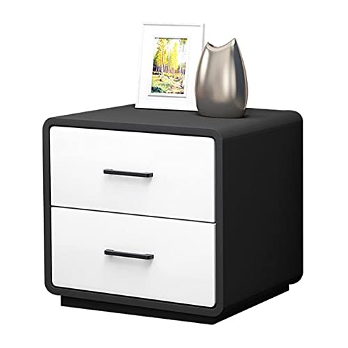 BASXDRFXZ Mesilla de Noche para Dormitorio Mesita de Noche Cuadrada Negra con 2 cajones, Armario, Sala Estar, Muebles Dormitorio, Industrial, sofá, Mesa Auxiliar(A)