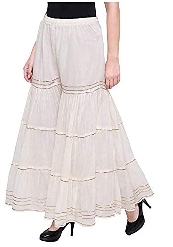 kanna fabric Women's Regular Fit Rayon Sharara (G-02_White_XL)-picture-24