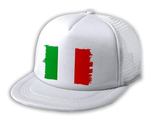 MERCHANDMANIA Gorra 5 Paneles REDECILLA Trasera Bandera DE Italia Roma Italianos Pais nacion Estilo Rapero