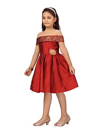 Image of Aarika Girl's Maroon Color Dress
