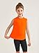 Haloumoning Girls Athletic Tank Tops Sleeveless Active Tennis Yoga Shirts Kids Qucik Dry Running Tees 5-14 Years Orange