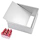 Chingcoo Quadratische Backform, Kuchenform aus eloxiertem Aluminium mit Antihaftbeschichtung und abnehmbarem Boden, Kuchenform Eckig 20,5 cm (8 Zoll), Silber