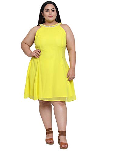 Image of Flambeur Women's Georgette Knee-Length Casual Dress