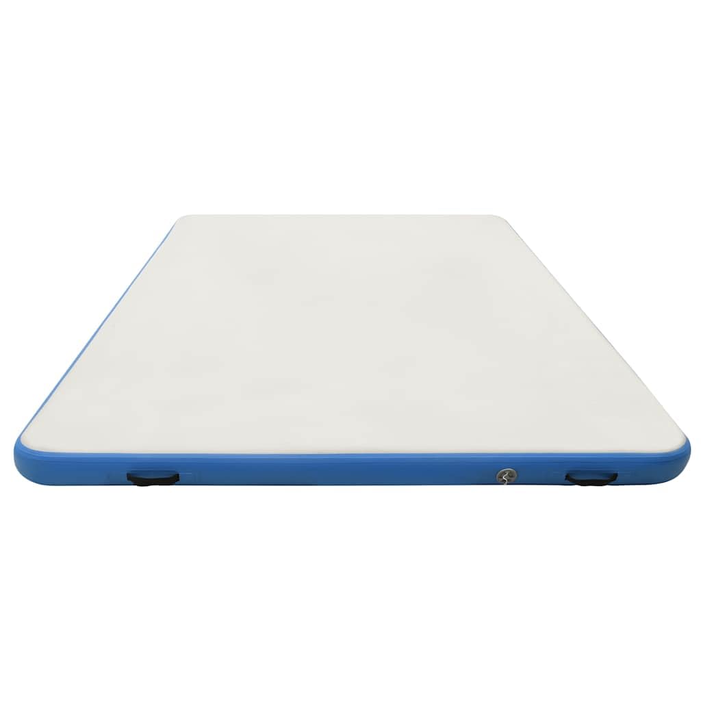 Tappetino da nuoto gonfiabile per lago e piscina, isola galleggiante con manici e anelli, piattaforma da bagno, 300 x 300 x 15 cm, blu e bianco