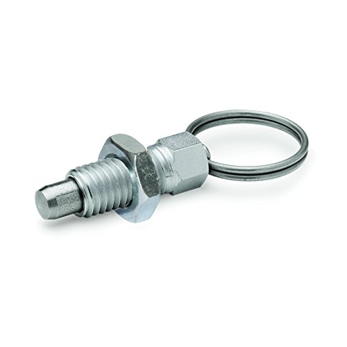 Ganter Standard Elements GN 717 Locking Bolt Diameter 4 mm Galvanised Steel Pack of 2, Silver, GN 717-4-M8X1-AK-ST