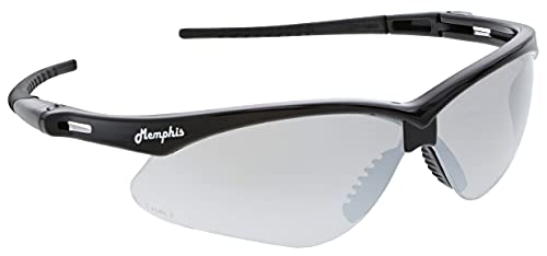 MCR Safety Glasses MP117 Silver Mirror Polycarbonate Lenses with UV Protection & Scratch Resistant Coating Black Frame 1-Pair