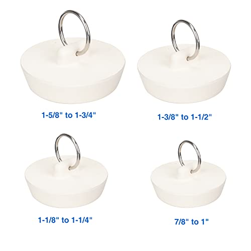 Tapones de bañera goma con cadena acero inoxidable, 6 tamaños miniatura 3