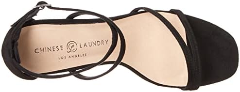 Chinese Laundry Women's TERI FINE Suede Heeled Sandal, Black, 8 | Image 4