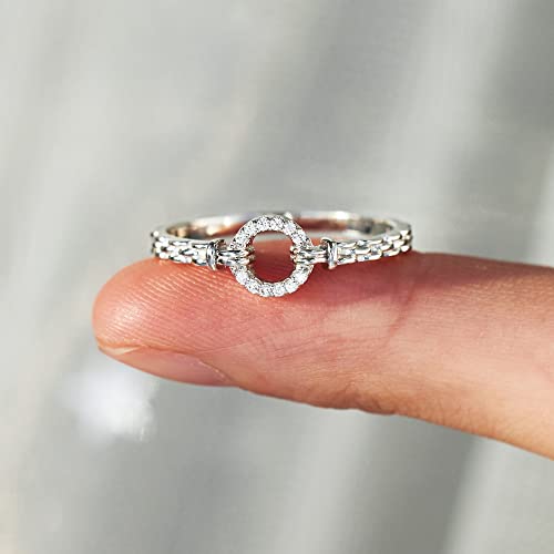 Storyjewellery Daughter Ring, Daughter Gift, 925 Sterling Silver Rings For Daughter, Circle Ring For Daughte, Pavé Open Circle Ring For Daughter, Gifts For Daughter (Us Size 07) #TOP4