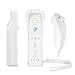 Controller for Wii, PowerLead Built-in Motion Plus Remote and Nunchuck Controller for Nintendo Wii and Wii U + Silicon Case White