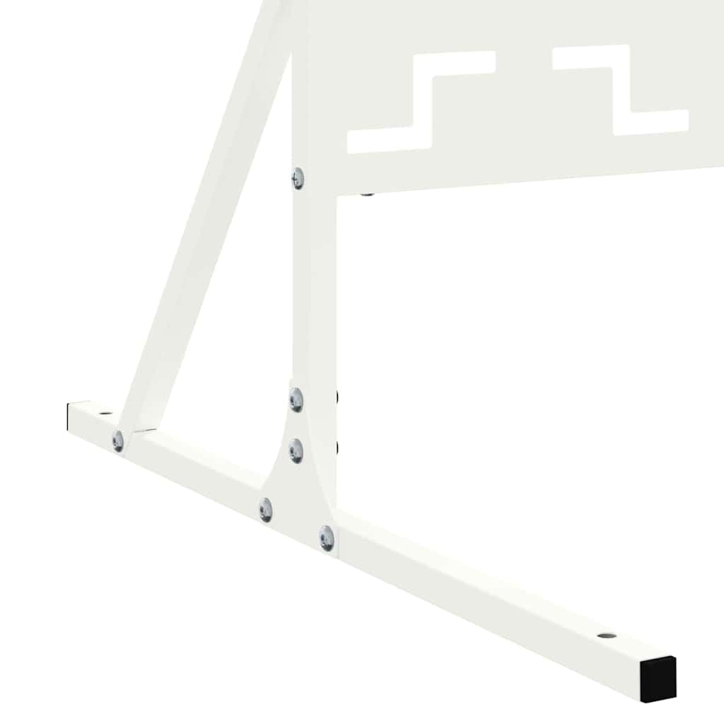 Écran de confidentialité blanc en acier 100 x 50 x 180 cm poteaux rigides pour jardin terrasse balcon séparation occultant brise vue palissade claustra extérieur