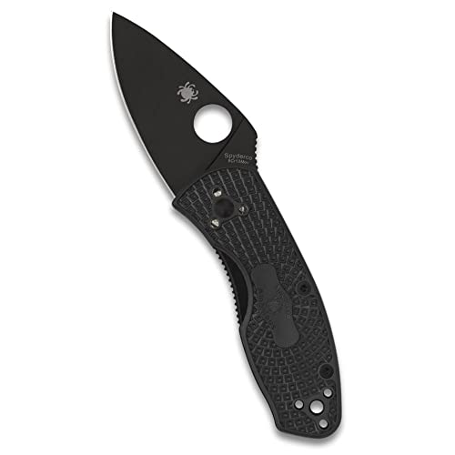 Spyderco Ambitious Lightweight Folding Pocket Knife with 2.31 Inch Stainless Steel Blade and FRN Handle - PlainEdge - C148PBBK