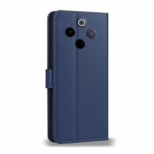 Image of AIBEX Shock Proof Flip Compatible for iQOO Z10 5G / Vivo T4 5G Flip Cover Leather Finish | Inside TPU with Card Pockets | Wallet Stand | Complete Protection Flip Case - Blue
