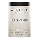 AURELIA 3-in-1 Perfection | Advanced Cellular Anti-Aging Supplement | Boost Collagen Production & Strengthen Hair, Skin, Nails | with Zinc, Resveratrol, Niacinamide & Ergothioneine