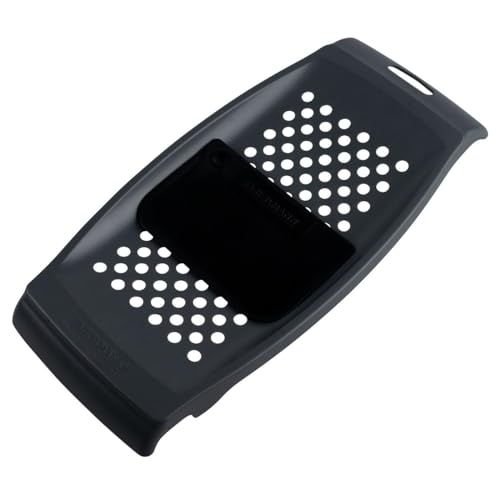 Fackelmann 45443 Plaque à spätzle, râpe à spaetzles maison, râpe pour spätzles avec raclette, Plastique, Noir, 31,5 x 15 x 2,5 cm