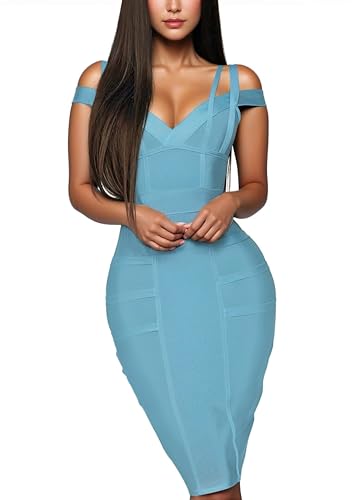 Image of Hybrid & Company Women's Elegant Bandage Dress | Stretch fabric, flattering bodycon fit, elegant silhouette, suitable for cocktail parties, events, and special occasions