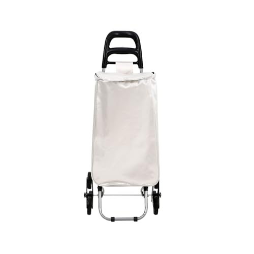 Panana Trolley Stair Climber Folding Cart 6Wheels Foldable Heavy Duty Shopping Bag Hand Truck Storage 37 inch Handle Height 13.77'’x11''x37'' (Grey, 3Wheels)